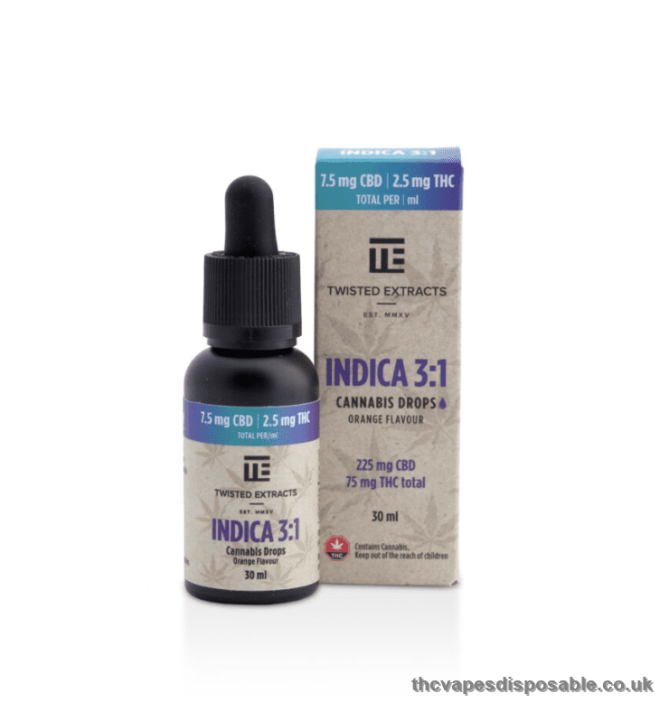 Twisted Extracts Oil Drops Indica 31-Orange (225mg CBD + 75mg THC-30ml) UK