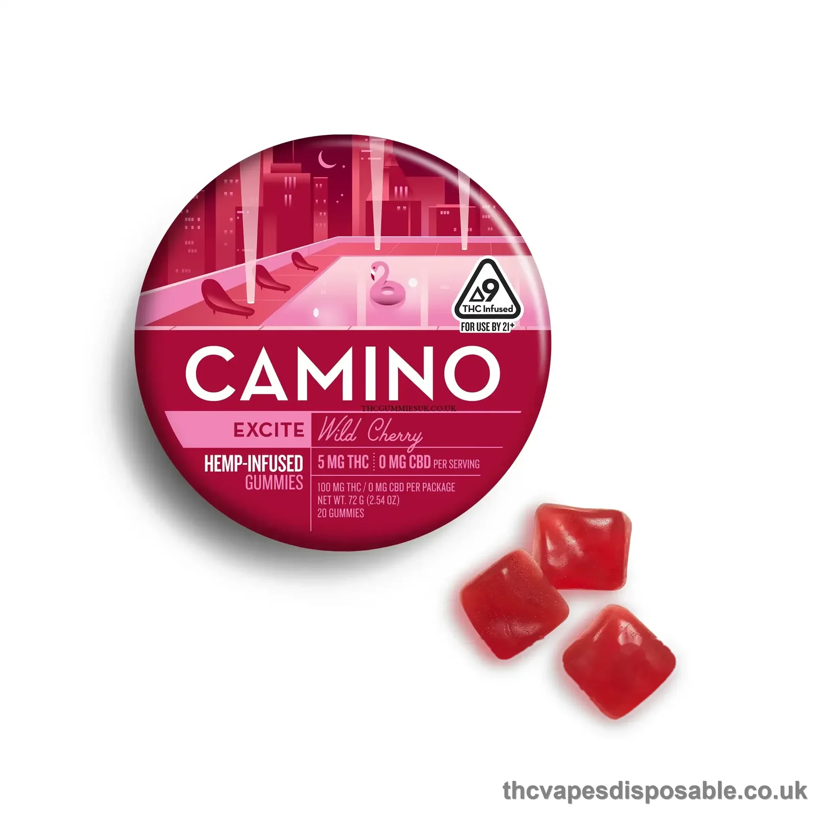 Camino Wild Cherry Excite Gummies UK