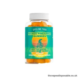 Cycling Frog, 5mg THC + 25mg CBD Gummies, Mango-Pineapple, Full Spectrum, 40ct, 200mg THC + 1000mg CBD UK
