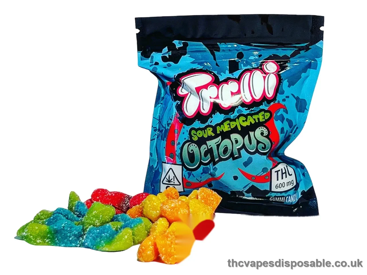 Trolli Sour Octopus 600mg-Trolli Sour Medicated Octopus UK