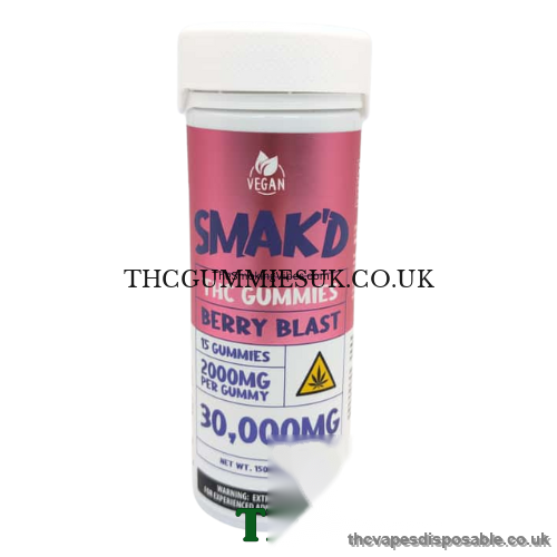 Smak’d THC Blend 30K mg Gummies-Berry Blast UK