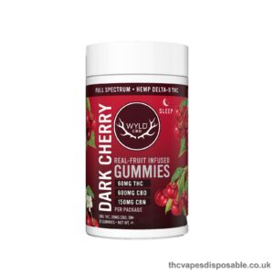 Wyld CBD, Dark Cherry Sleep CBD+THC Gummies, Full Spectrum, 30ct, 60mg THC + 150mg CBN + 600mg CBD UK