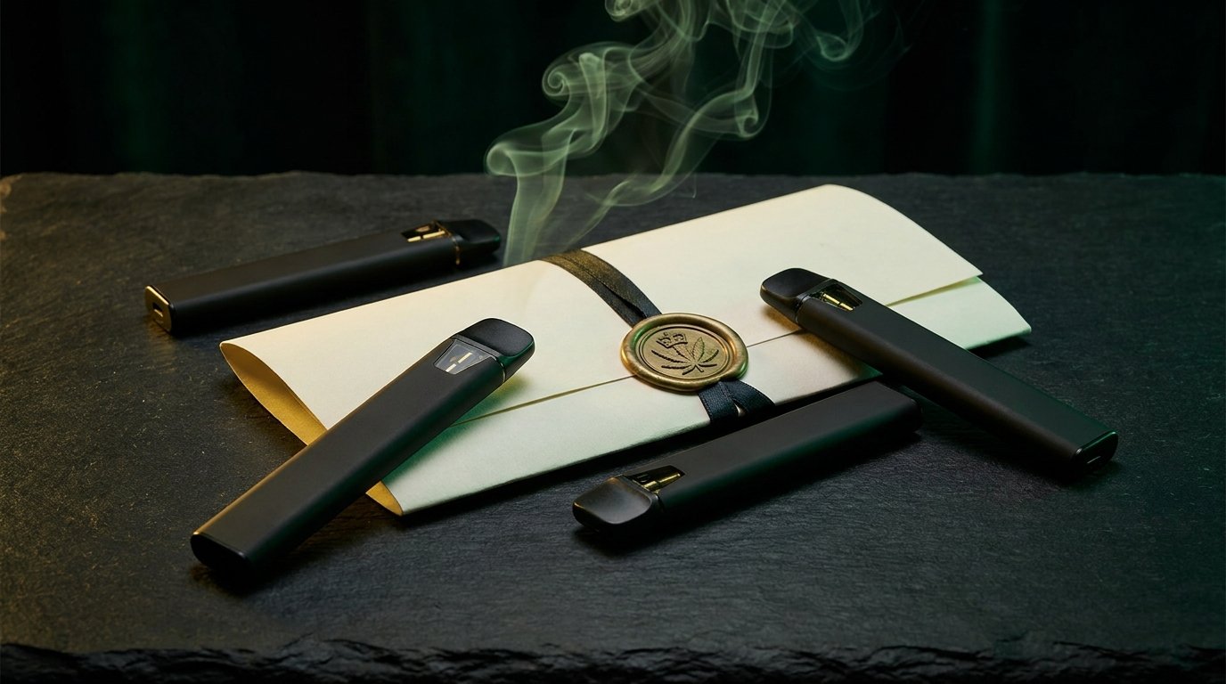 THC vape pens beside a UK legal document — are THC vape pens legal in the UK