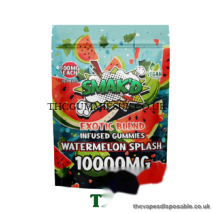 Smak’d Exotic Blend Delta 8 THC Gummies 10k mg Watermelon Splash UK