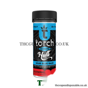 Torch Live Resin D9 + THCP Hulk Gummies 15000mg-Sour Blue Razz UK