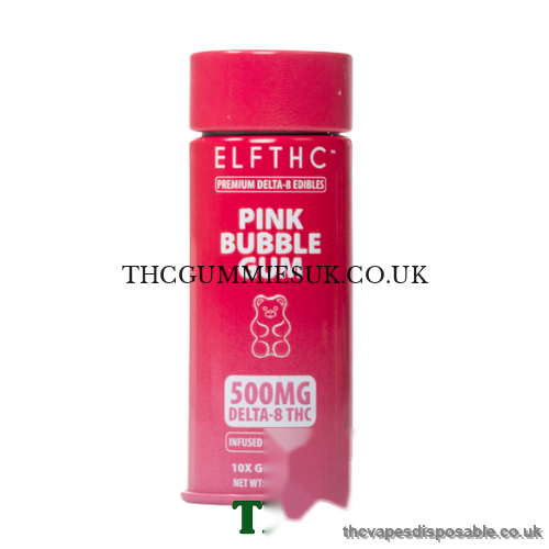 ELF THC Premium THC Edibles 500mg Pink Bubble Gum UK